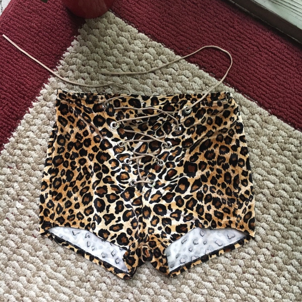 Leopard Grommet Shorts
